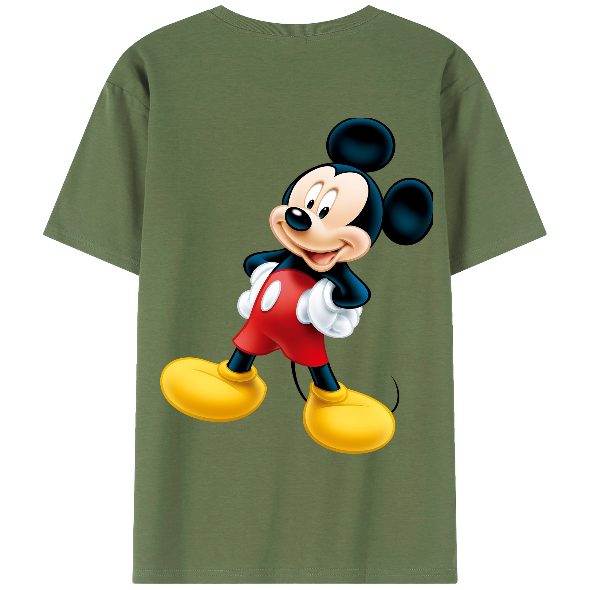 （画像用） ミッキーマウス Mickey Mouse 綿100％ メンズ半袖Tシャツ（バックプリント） 通気性